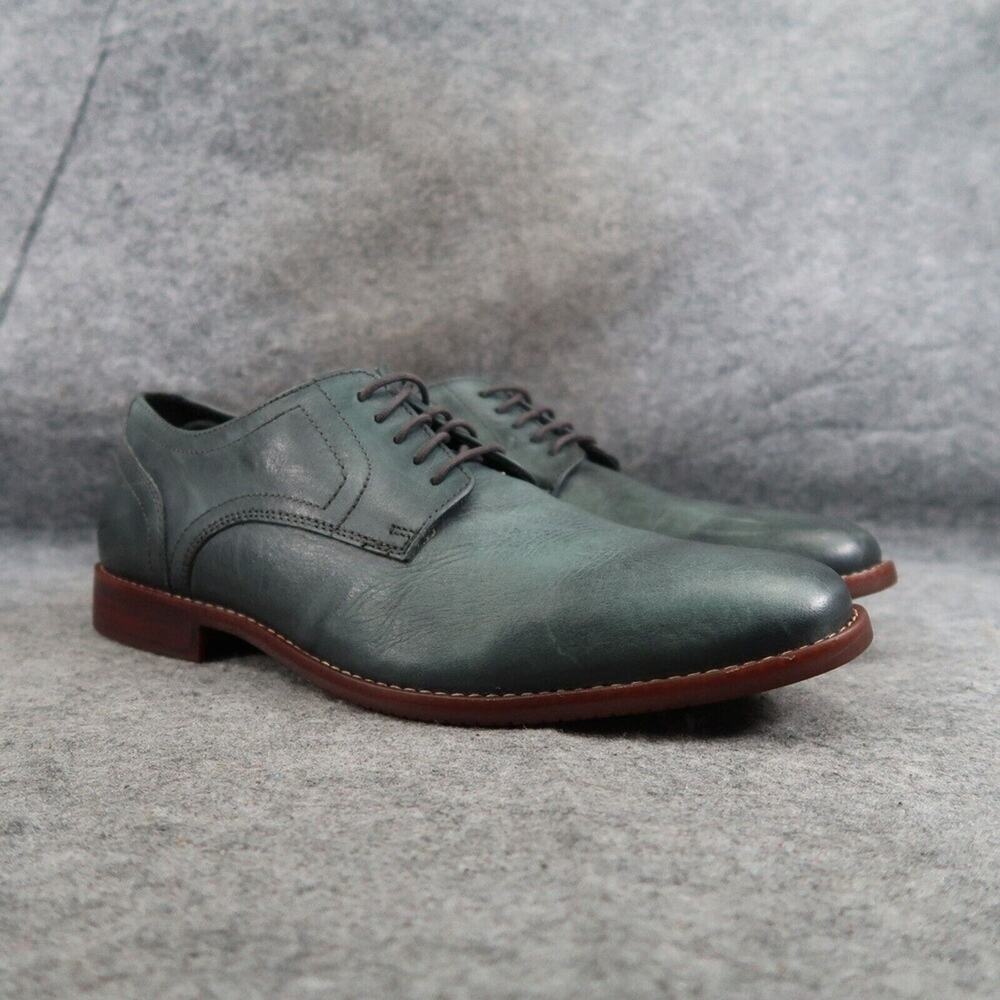 Rockport Shoes Mens 10 Oxford Classic Formal Professional Leather Comfort Gray